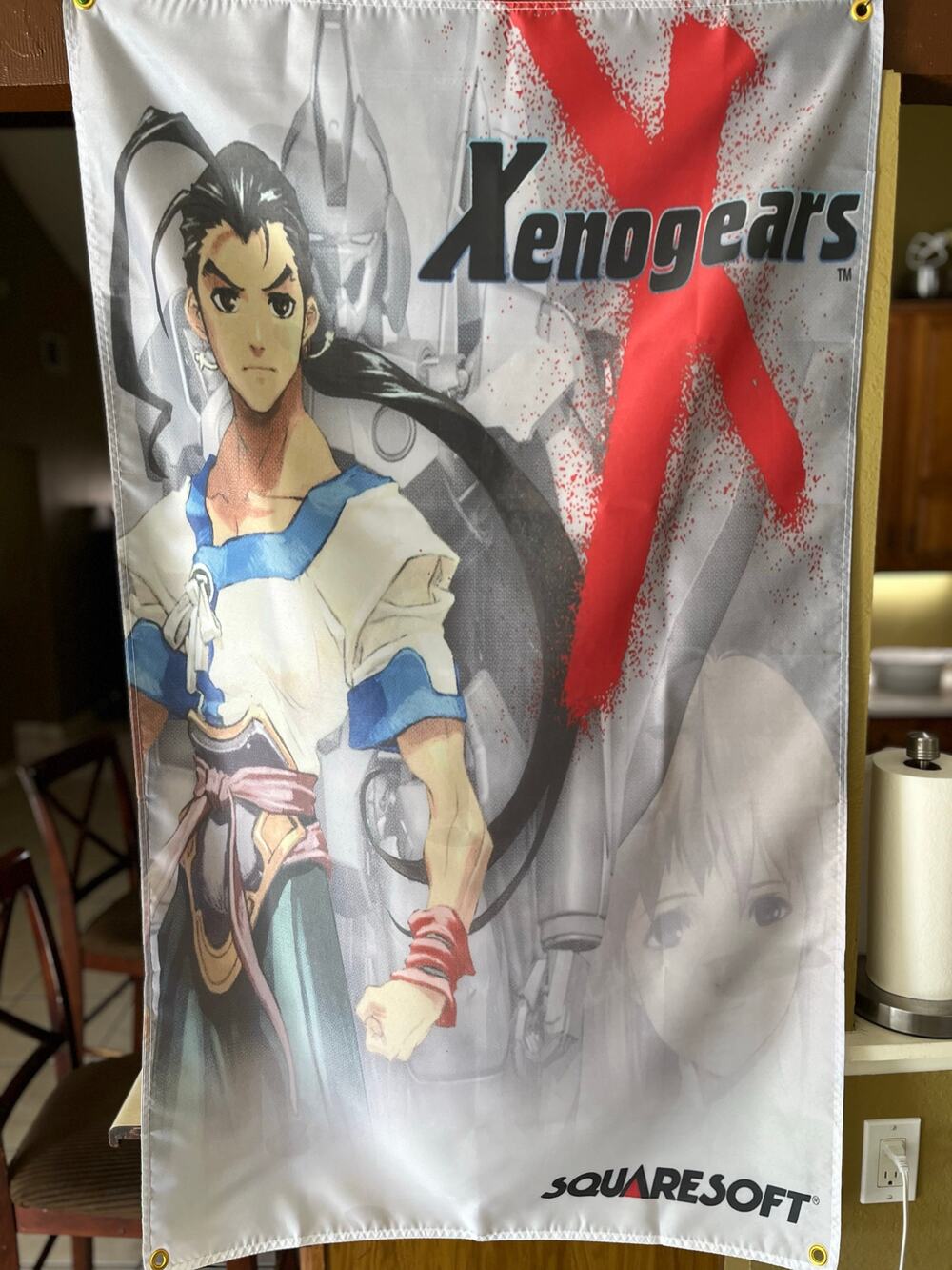 XENOGEARS Sony PlayStation 1 PS1 PSO Boxart 5' Fei Fong Wong Flag Banner Poster